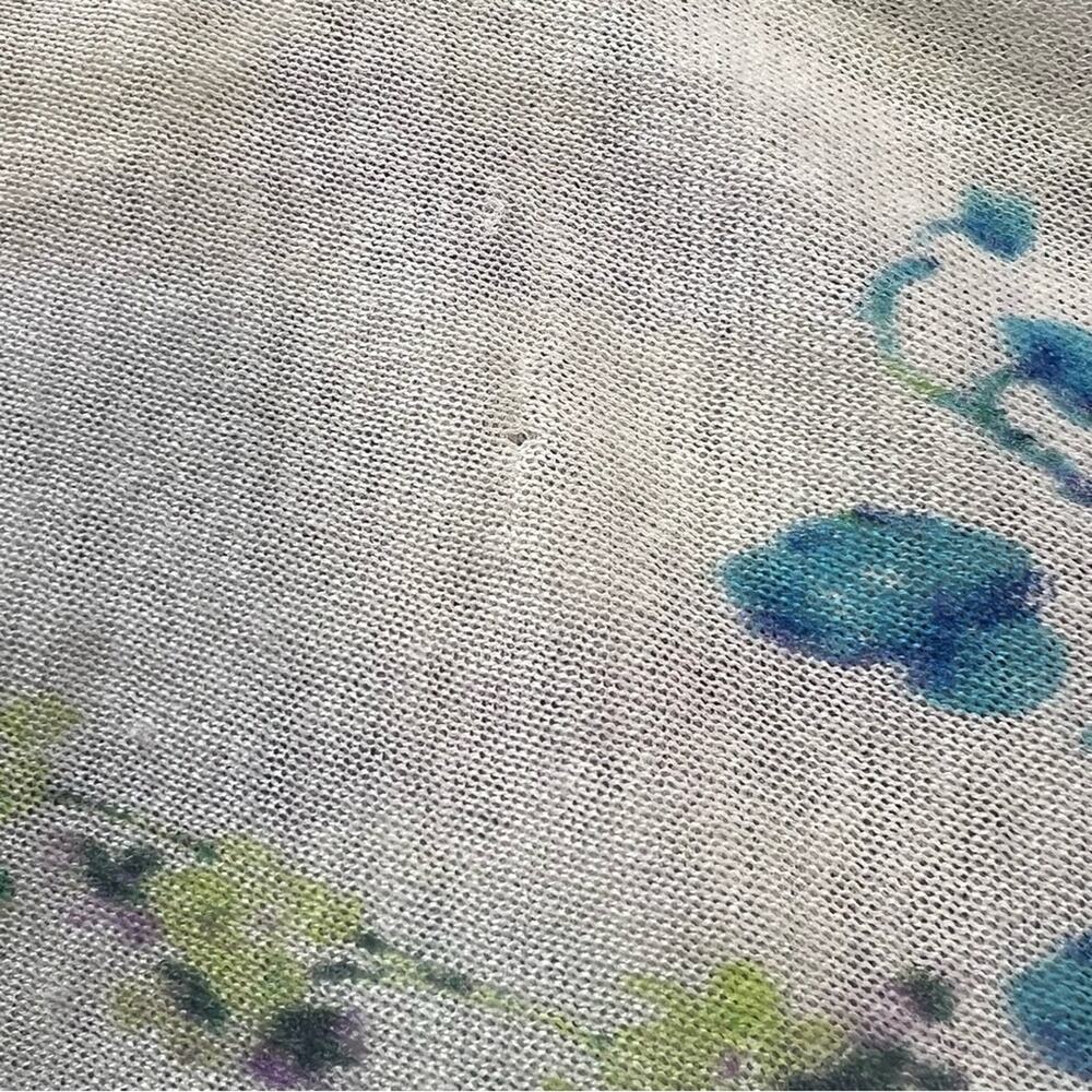 Chico's Long Cardigan M 8 Brooke Botanical Border Floral Lightweight Open Front - Picture 6 of 8